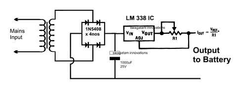 battery, charger, circuits, using, lm317, lm338